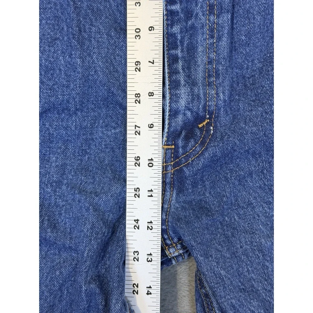 Levis Jeans Mens 42x30 Blue Medium Wash Denim 505 Straight High Rise‎ Workwear